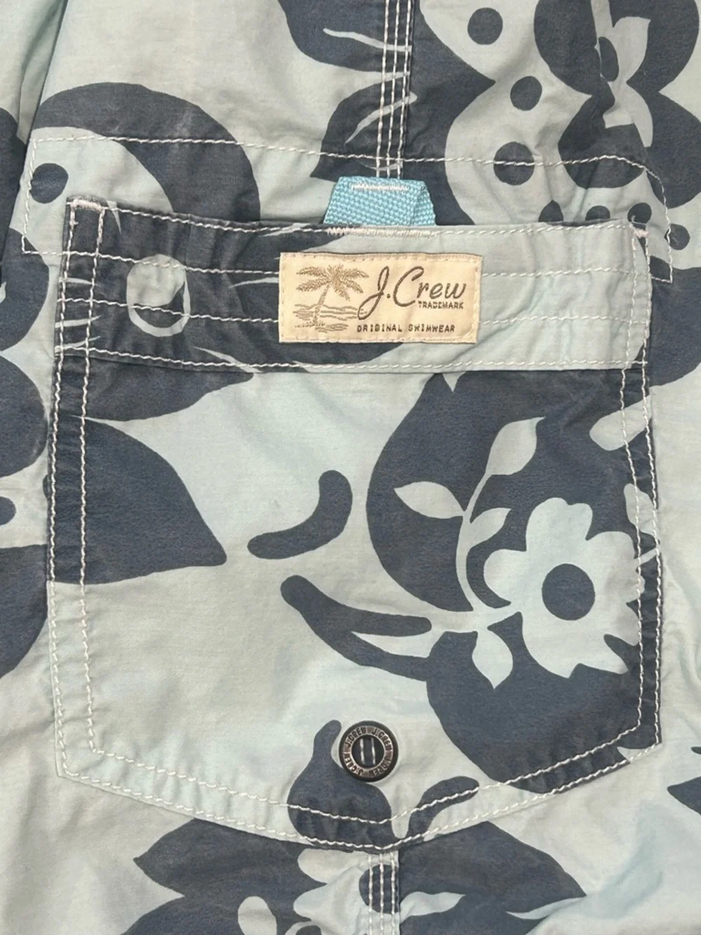 J.Crew Mens Board Shorts 34 Blue Floral Swim Trunks Beach Surf 8.5